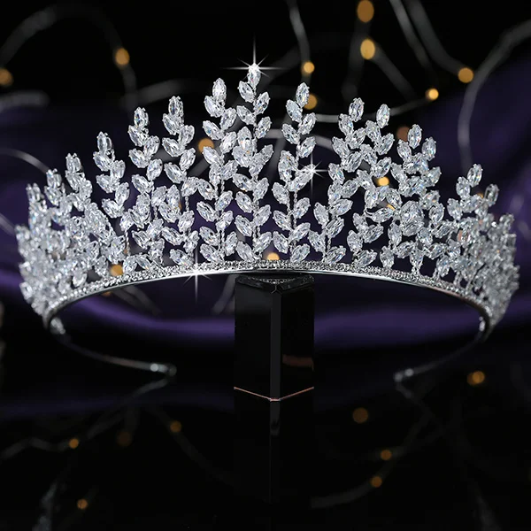 silver Корона HADIYANA, Винтажный дизайн, женские свадебные аксессуары для волос, вечерние диадемы и короны, кубический циркон, BC5435, корона, принцесса - Окраска металла: silver