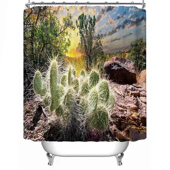 

Cactus at Sunrise Soft Shower Curtain,177083,79''L x 71''W