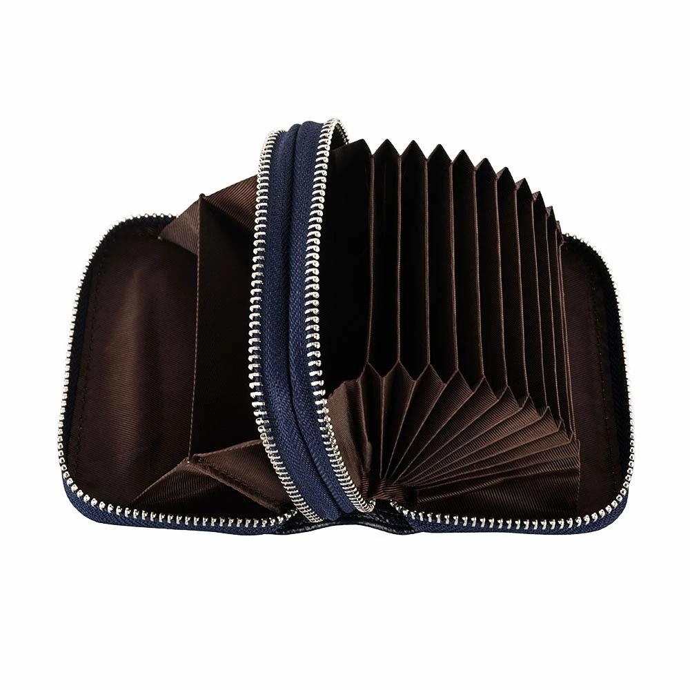 Zipper Wallet Credit-Card-Holder RFID Womens Genuine-Leather Ladies Purses-Design Secure