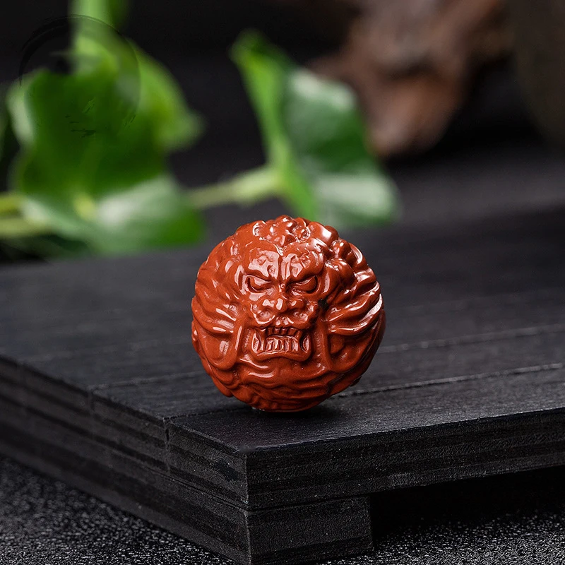 Natural Carving Stone Cute Buddha Head Bead Single Separated Alxa Jade DIY Beads Bracelet Jewelry Accessories | Украшения и