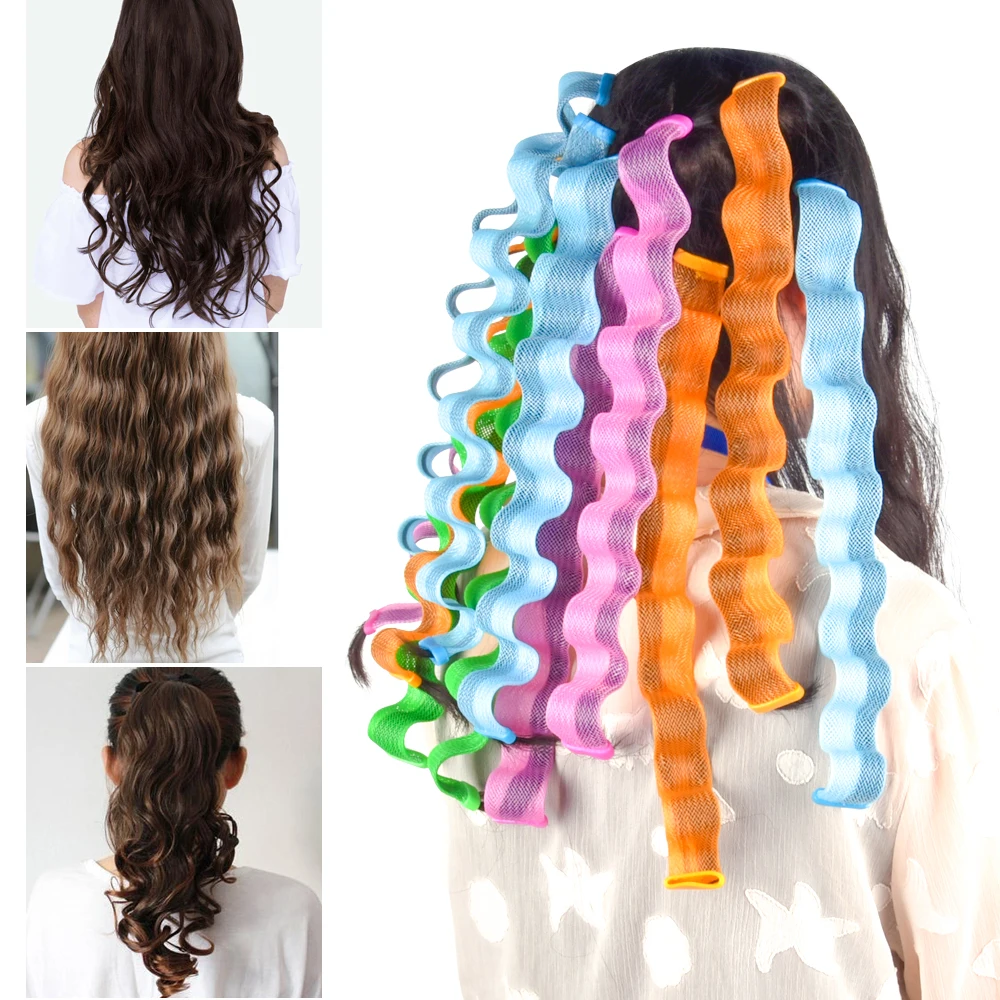 12pcs Magic Hair Curler DIY Wave Curl Rollers Portable Hairstyle Sticks 30CM Durable Curling