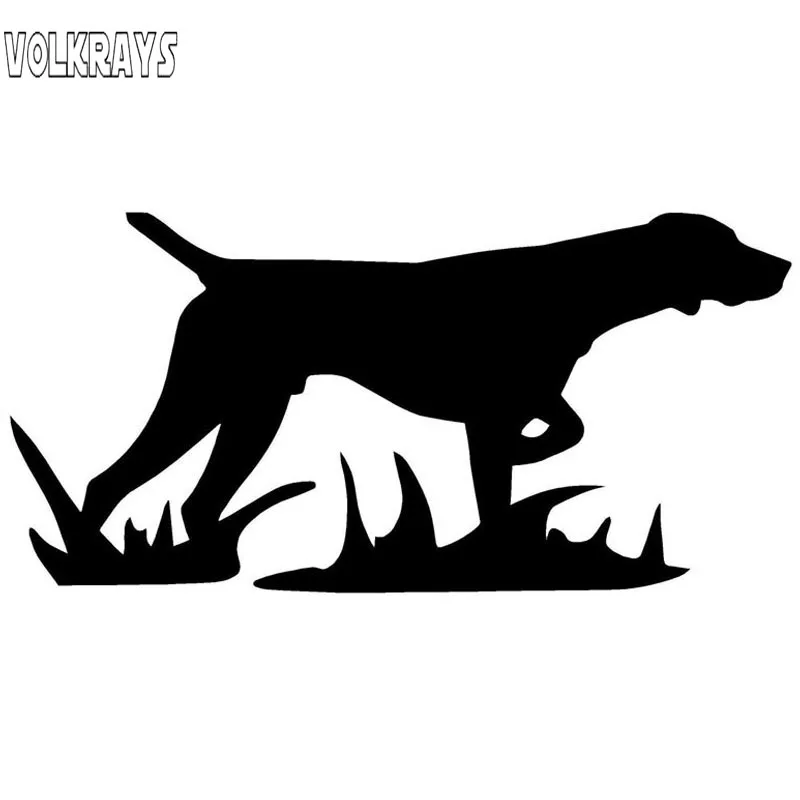 Volkrays Creative Car Sticker Hunting Dog Stylish Vivid Accessories Reflective Waterproof Vinyl Decal Black/Silver 7cm*16cm | Автомобили и