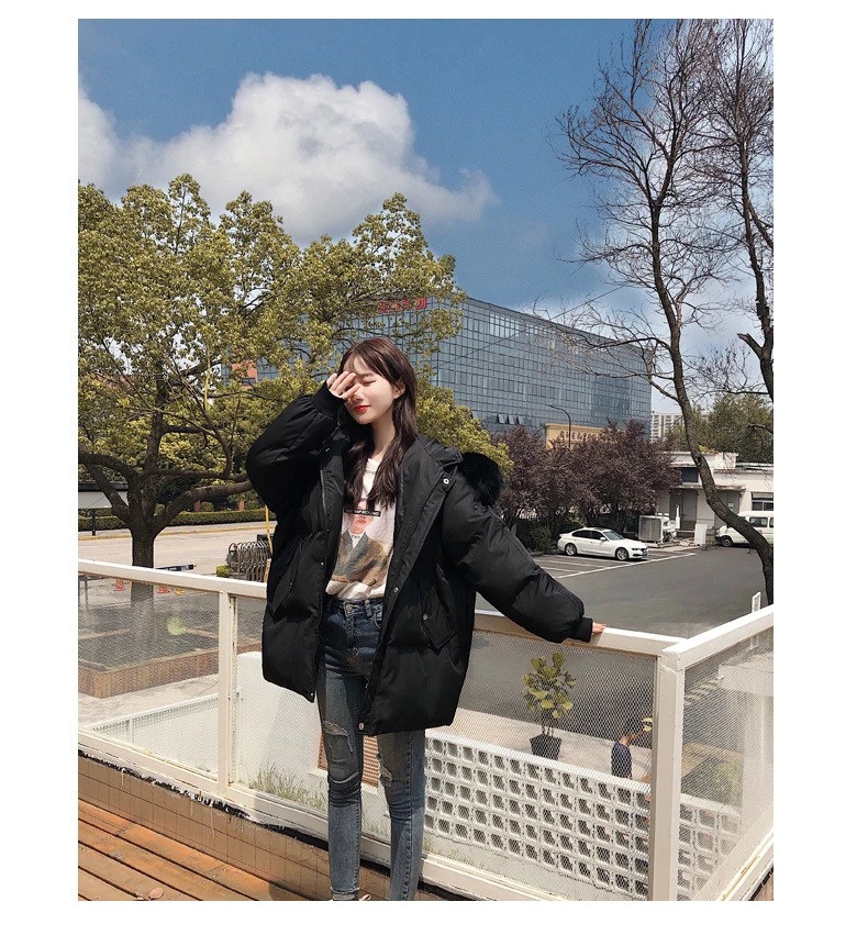 Короткие стильные парки, Женские однотонные толстовки с капюшоном, зимняя простая теплая Корейская стильная свободная универсальная Повседневная Женская одежда для студентов, НОВАЯ шикарная одежда