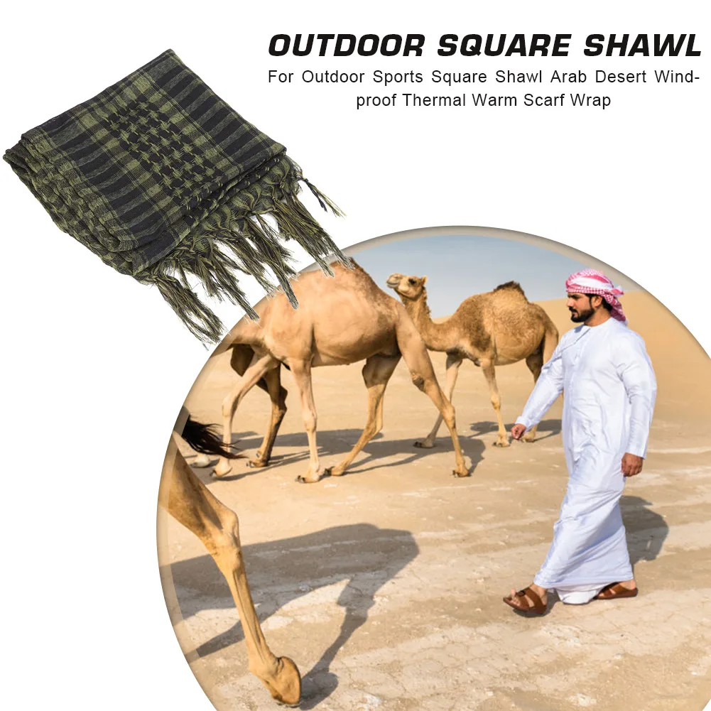 Outdoor Sports Square Shawl Arab Desert Windproof Thermal Warm Scarf Wrap for Men Women Unisex | Спорт и развлечения