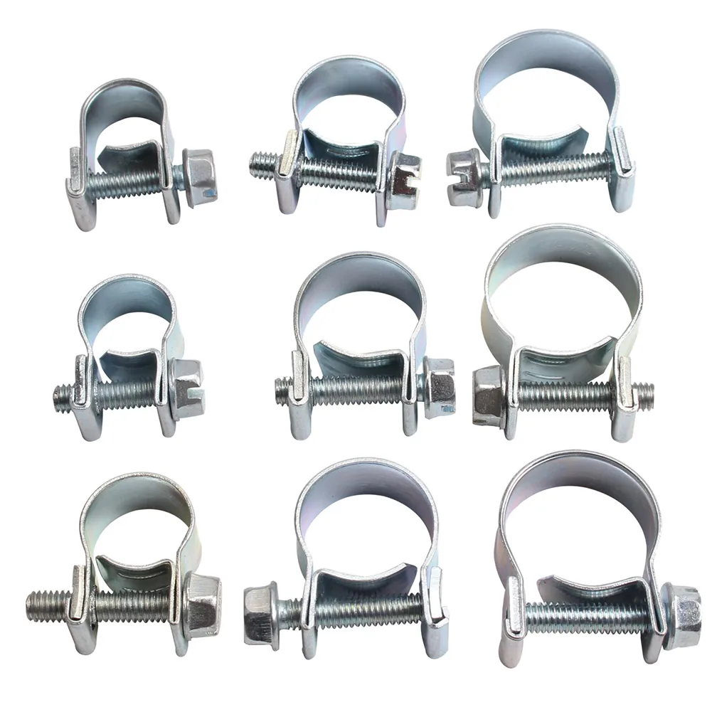 

135pcs Mini Tube Pipe Hose Clamp Hoop Clips Metal Durable Portable For Household FO Sale