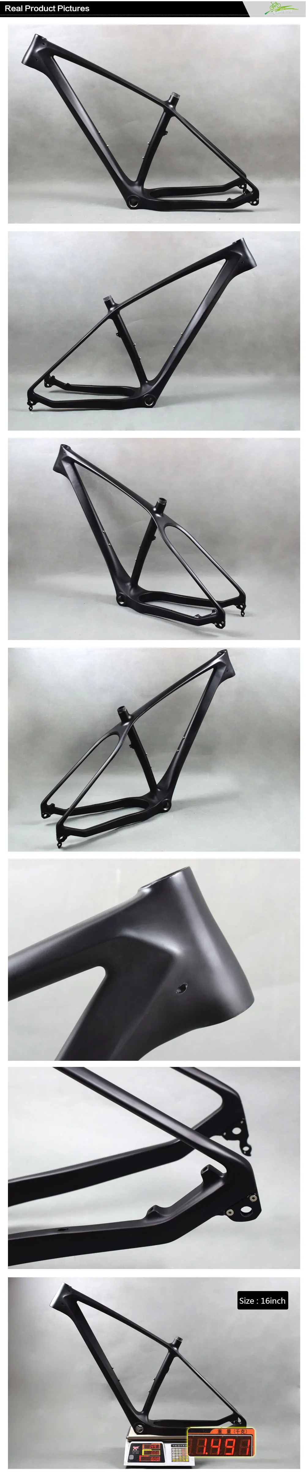 Clearance carbon mtb bike frame UD black carbon fat bike frame 26er 16/18/20inch BSA 197*12mm thru axle framework carbon mtb frame 5