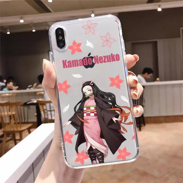 Kamado Nezuko Kimetsu No Yaiba Demon Slayer Phone Case Transparent For iphone se 6 6s 7 8 11 12 13 plus mini x xs xr pro max a8