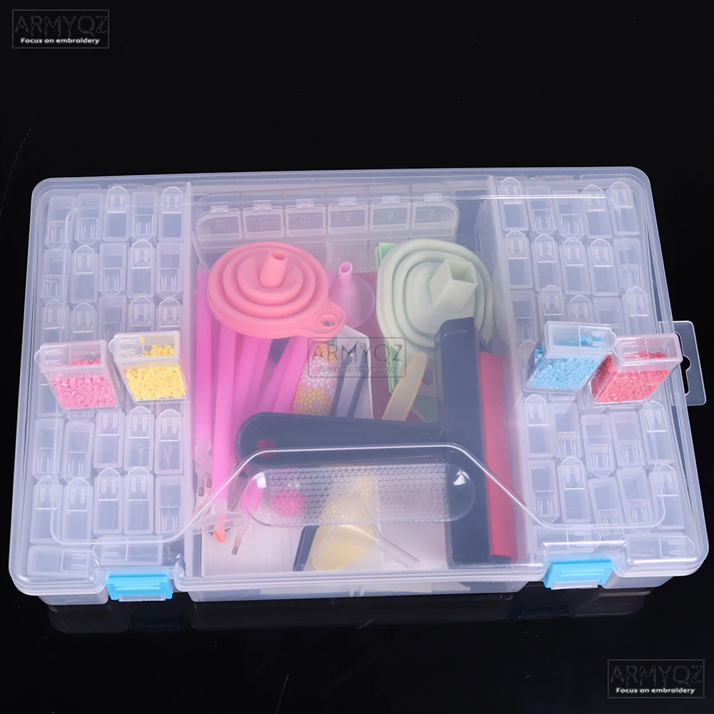 Новый ящик для хранения алмазной живописи с 64 отделениями аксессуары 5D