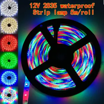 

5M SMD 2835 led strip tape light 12V 60leds/M waterproof IP65 Warm White/RGB/RED /BLUE /GREEN Flexible rope stripe Decoration