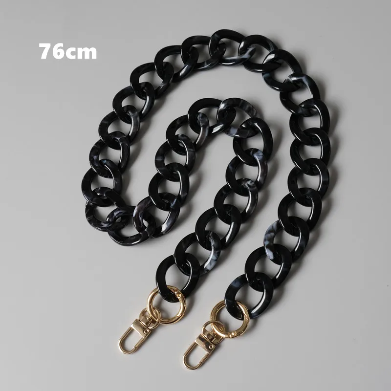 New Fashion Woman Handbag Accessory Parts Cute Chain Black Acrylic Resin Chain Luxury Strap Women Shoulder Clutch Handle Chain