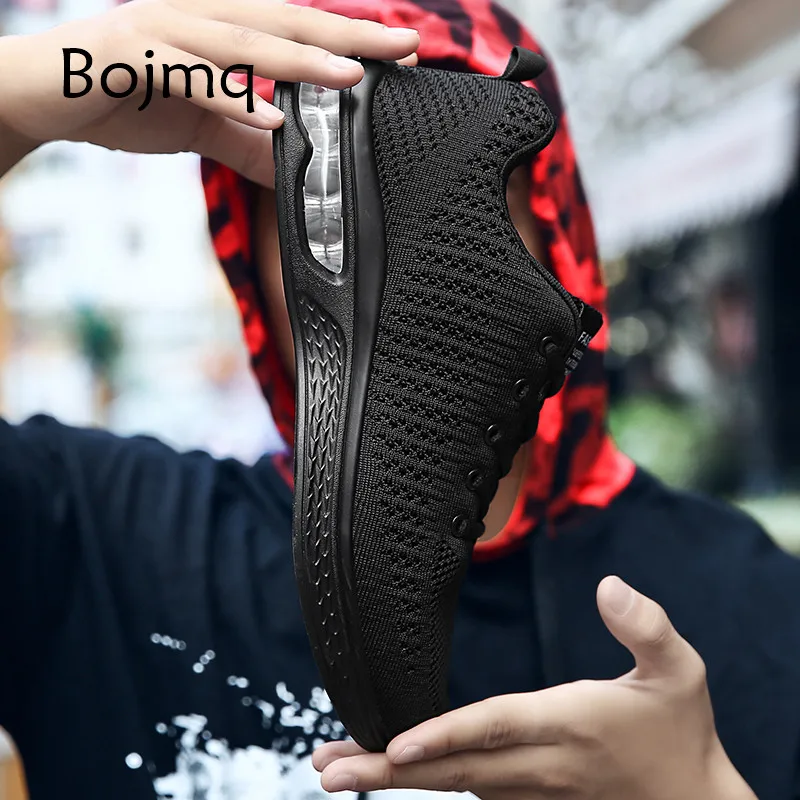 Bojmq спортивная обувь для мужчин; кроссовки; chaussure homme; уличная устойчивая Нескользящая спортивная обувь для бега; спортивная обувь на плоской подошве с воздушной подушкой