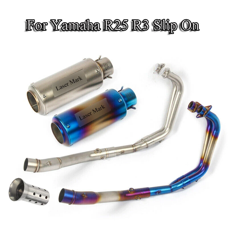 

Full Exhaust System Pipe For Yamaha R25 R3 Motorcycle Exhaust Muffler End Tube With DB Killer Front Mid Connect Link Pipe Slip
