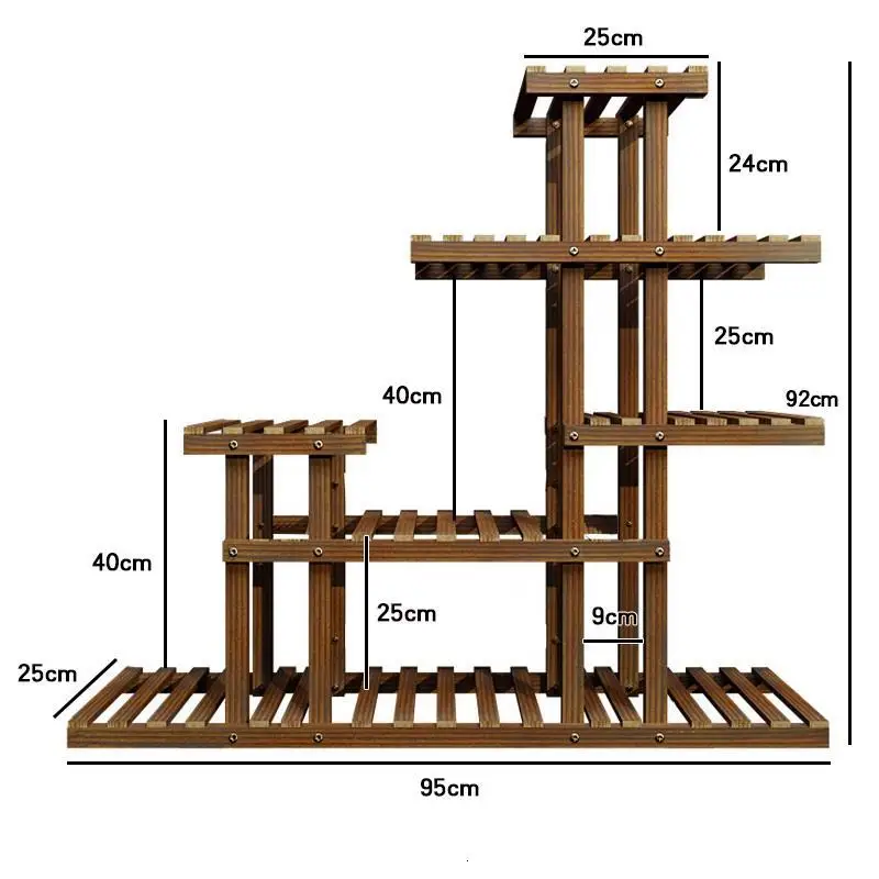 MODEL E Madera Rak Bunga Garden Shelves Pot Estante Para Plantas Indoor Wood For Rack Dekoration Shelf Outdoor Flower Plant Stand - Цвет: MODEL E