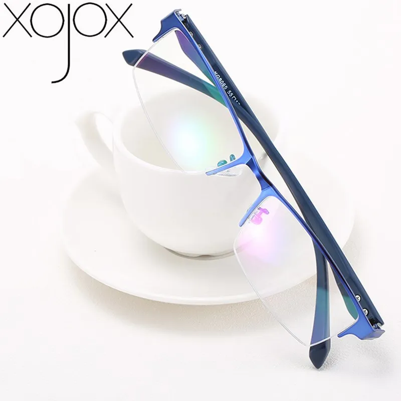 XojoX, деловые очки, оправа для мужчин, сплав, полуоправа, квадратные очки для близорукости 0-1,0-1,5-2,0-2,5-3,0-3,5-4,0