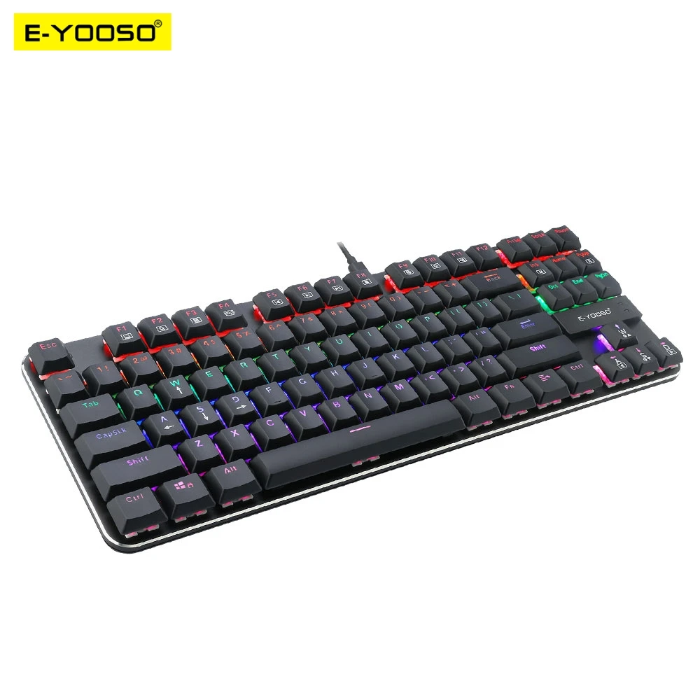 E-YOOSO K630 Радуга USB Механическая игровая клавиатура синий переключатель со