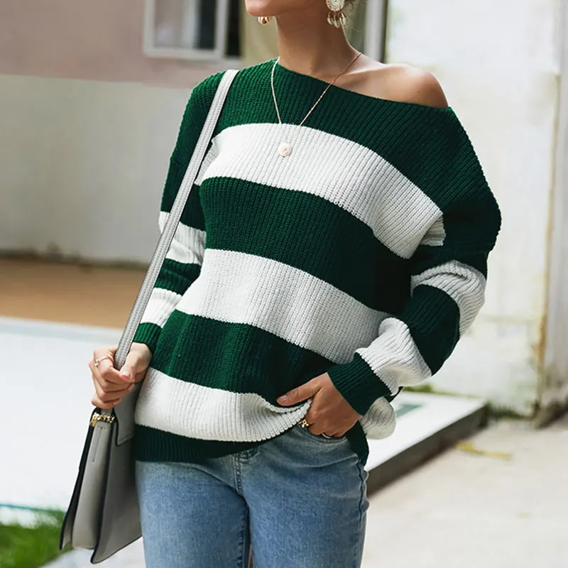 Women Sweaters Autumn Winter O-neck Long-sleeved Pullover Top Sexy Striped Original Design Sweater New Women Sweaters Autumn Winter O-neck Long-sleeved Pullover Top Sexy Striped Original Design Sweater New