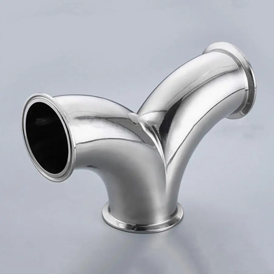 

63mm Pipe OD x 2.5" Tri Clamp Y-Shaped Elbow 3 Way SUS 304 Stainless Sanitary Fitting Homebrew Beer Wine Diary Product