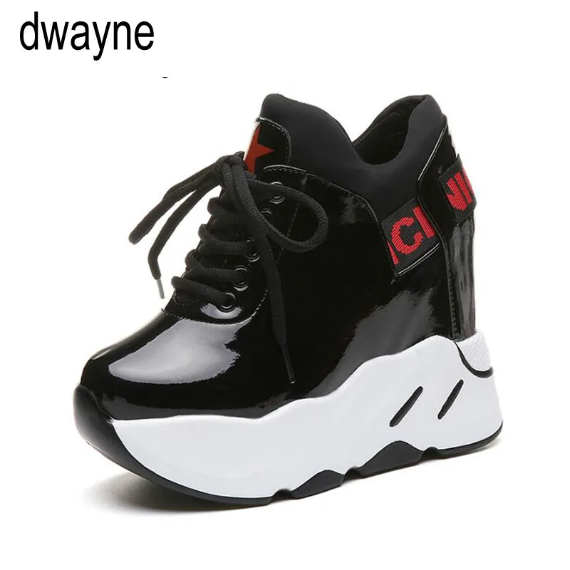 

High Top PU Women black white Shoes high heels Hidden Increasing ladies wedge platform shoes women casual sneaker shoes 786k