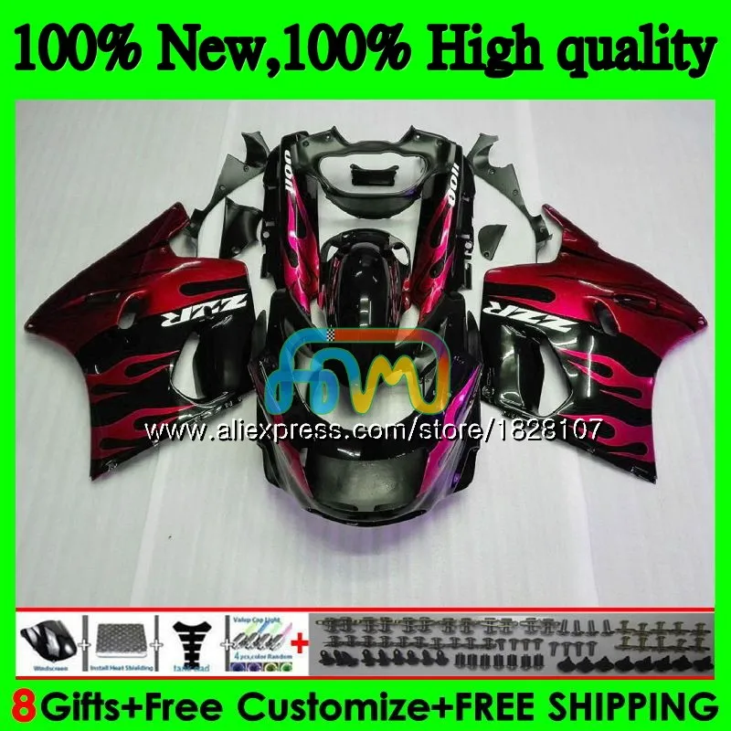 Корпус для KAWASAKI ZX-11R ZZR 1100ZZR1100 ZX11 R ZZR-1100 7BS. 84 ZX-11 ZX 11R ZX11R 90 91 92 1990 Красный Пламя 1991 1992 обтекатель