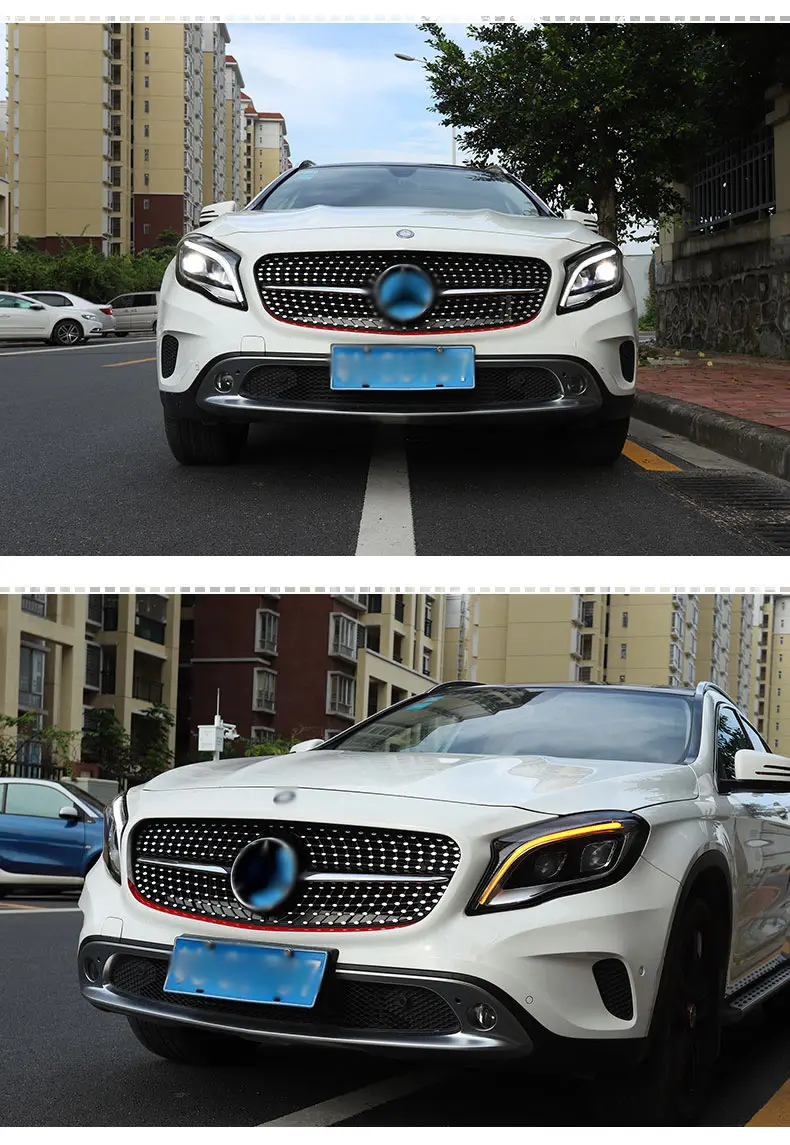 Автомобильный Стайлинг для 15-18 Mercedes-Benz GLA 200 светодиодная фара в сборе новая высокая с разблокировкой синего желтого дневного света