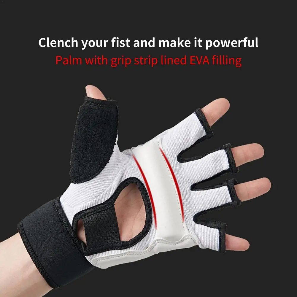 Leather Half Finger Boxing Gloves Kids Children Karate Mitts Karate Sandbag Taekwondo Protector Gloves MMA Muay Thai