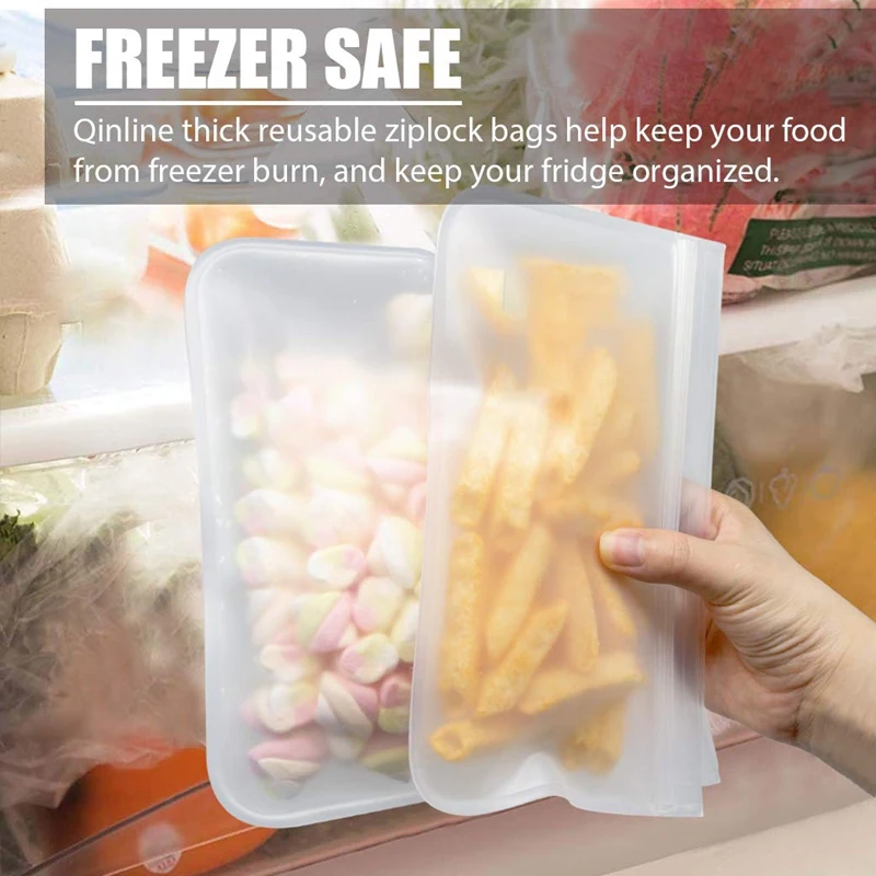 Рекламные многоразовые мешки для сэндвича-6 пакетов герметичные сумки для морозильника-многоразовые сумки для хранения-Многоразовые Пакеты для закусок Bpa бесплатно Ziploc