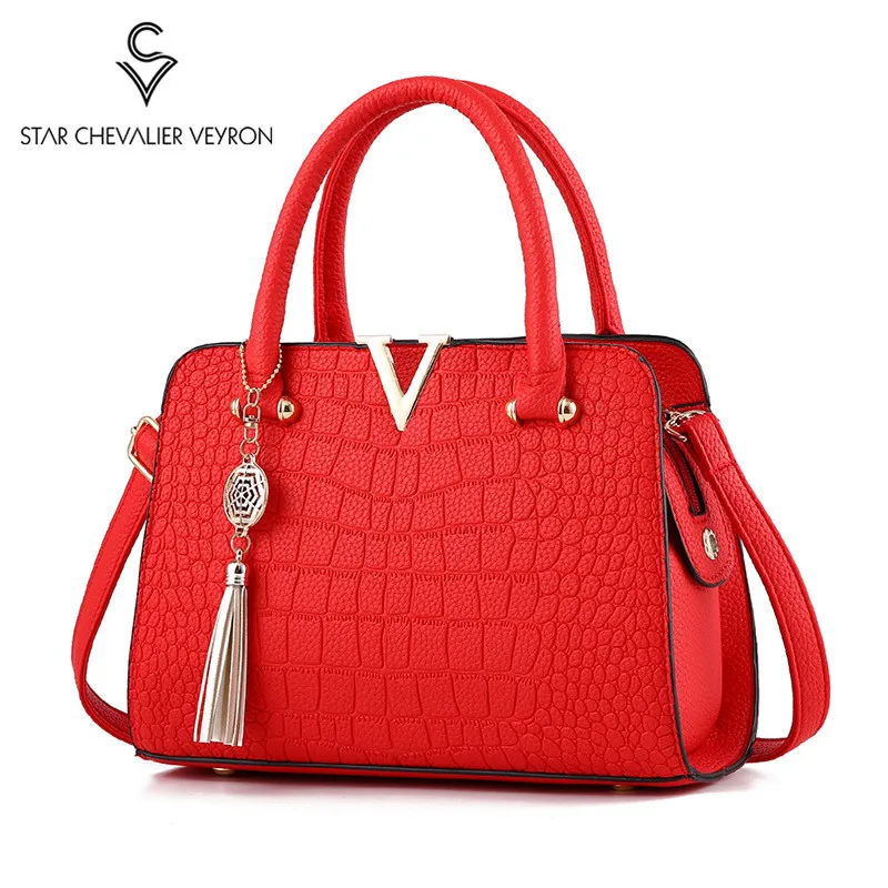 SCV Женская Ручная сумка, модные женские сумки с буквенным украшением, женская сумка через плечо, сумка-мессенджер с крокодиловым узором, сумка-клатч