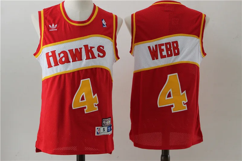 Черный Atlanta Dominique Wilkins Spud Webb Ретро баскетбольные майки для мужчин - Цвет: Черный