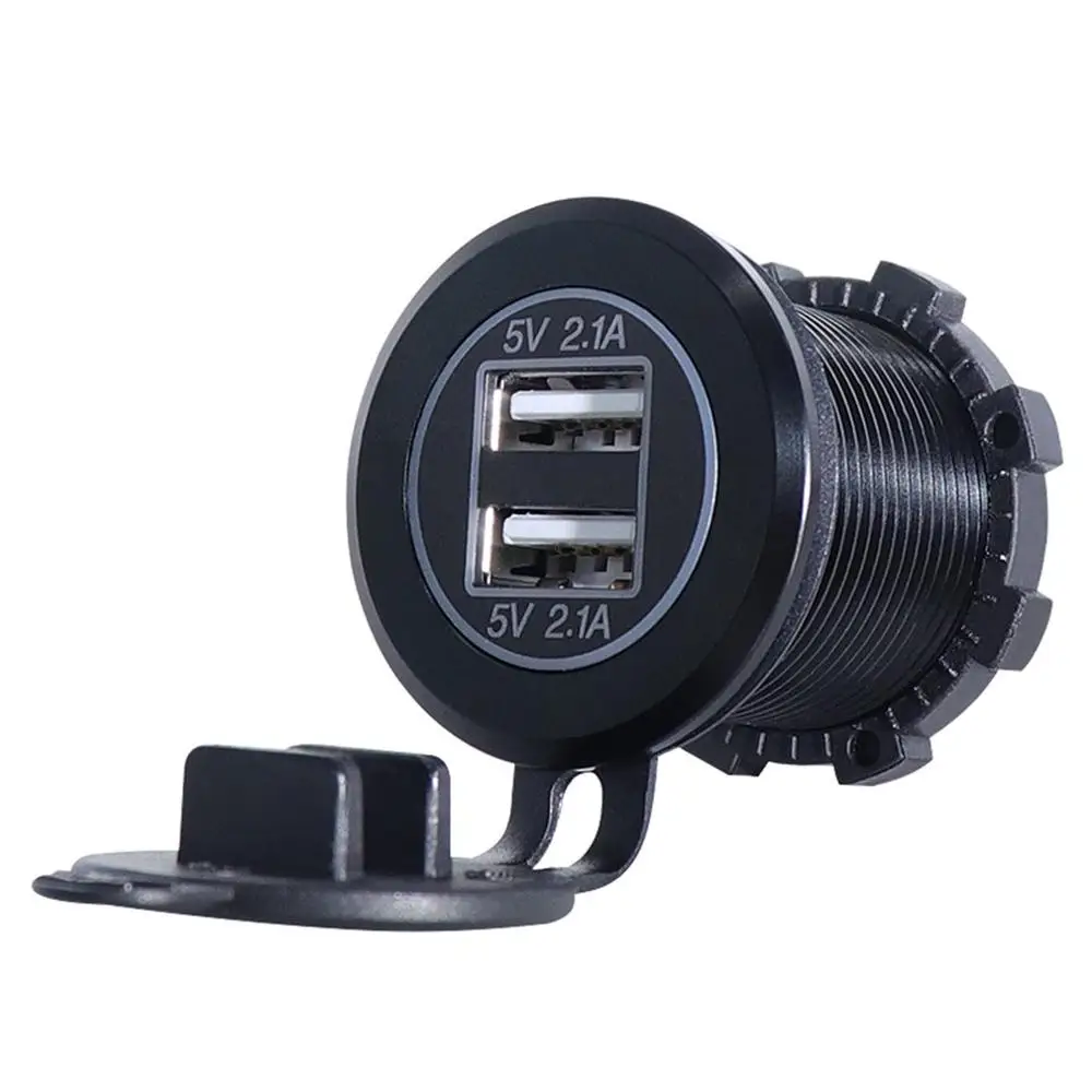 black DC 12 V-24 V 4.2A Dual USB светодиодный Авто Зарядное устройство для мото Авто Грузовик ATV Лодка адаптер розетка Мощность Зарядное устройство s - Цвет: black