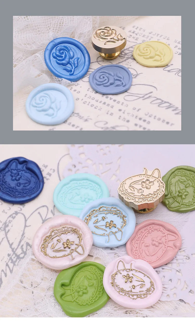Creative Special-shaped Wax Seal Stamp Fire Lacquer Seal Head Wedding Greeting Card Wax Seal bow-knot 3D Cherry sakur（no handle）