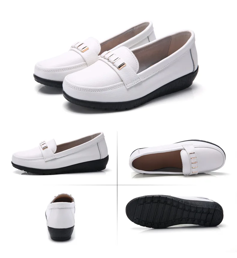 Women shoes genuine leather loafers non-slip solid color casual shoes ladies 2022 new fashion flats woman shoes zapatos de mujer