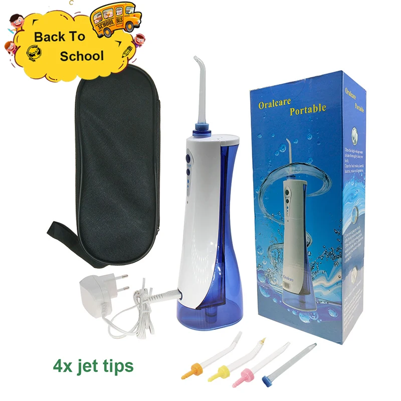 

4 jet tips portable oral irrigator USB charing 180ml rechargeable dental oral hygiene water flosser water pick teeth cleaner