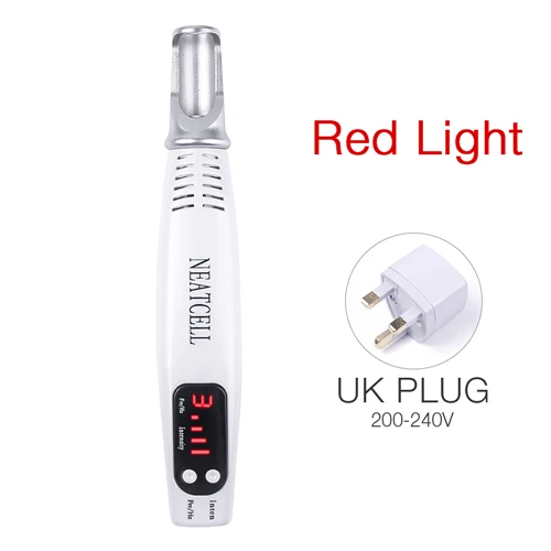 Red UK Plug Picosecond, лазерная ручка, синий светильник, терапия, пигмент, тату шрам, удаление крот, веснушек, удаление темных пятен, лазерная ручка Picosecond - Цвет: Red UK Plug