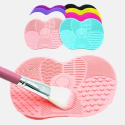 1pc Silicone Foundation Makeup Brush Scrubber Board Makeup Brush Cleaner Pad Make Up Washing Brush Gel Cleaning Mat Hand Tool