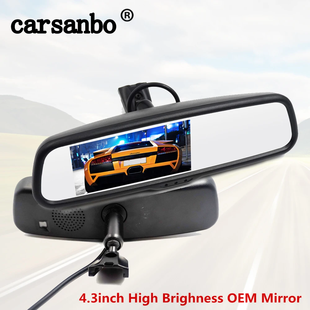 Carsanbo 4,3 дюймов TFT lcd цветное Автомобильное зеркало заднего вида монитор парковки помощь при парковке дисплей монитор для автомобиля камера заднего вида