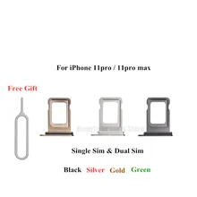 

Dual/Single SIM Card Tray Holder For iPhone 11 11Pro Max SIM Card Slot Reader Socket Adapter With Waterproof Ring Repari Parts