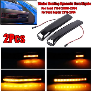 

Pair Dynamic LED Side Marker Smoked Turn Signal Amber Light Bulb For Ford F150