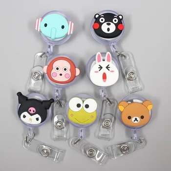 

New Cartoon 60cm Silicone Small Size Elephant Retractable Badge Reel Student Nurse Exhibition Enfermera Name Card ID Card Chest