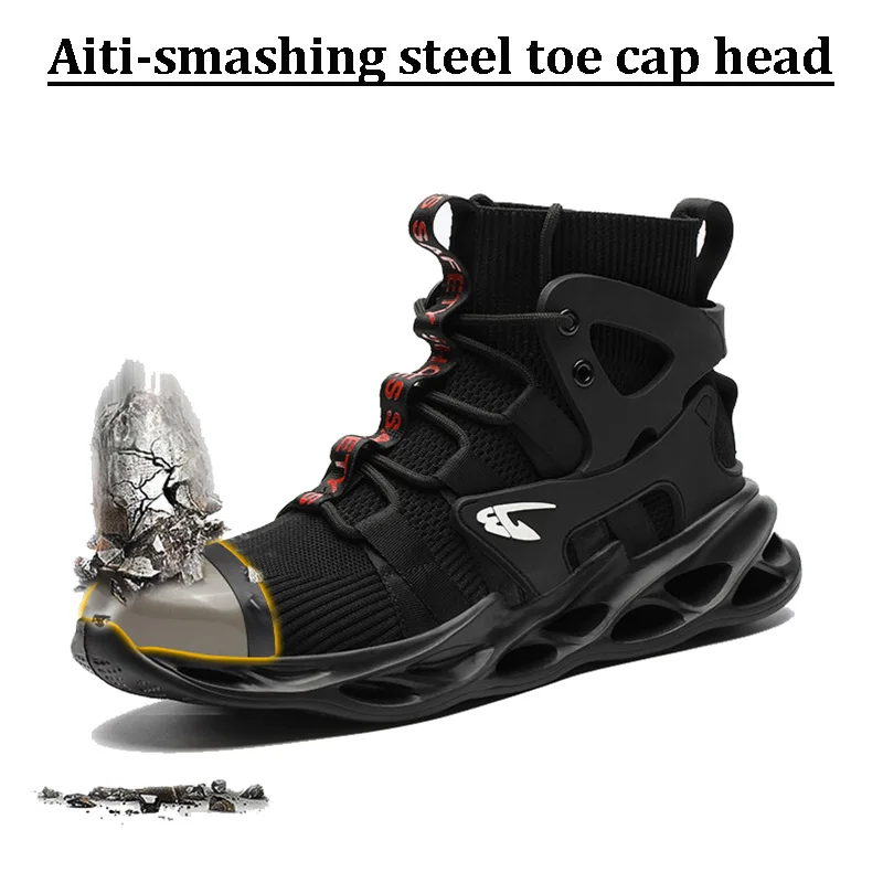 

Dropshipping Indestructible Work Shoes Men And Women Steel Toe Air Safety Shoes Puncture-Proof Work Sneakers Breathable Shoes