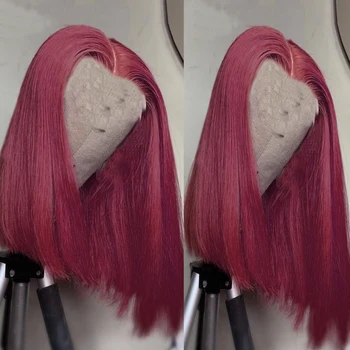 

Synthetic None Lace Wig Cheap Bob Wigs 99J Color Short Straight Synthetic Wig Heat Resistant Synthetic Wigs For Black Women