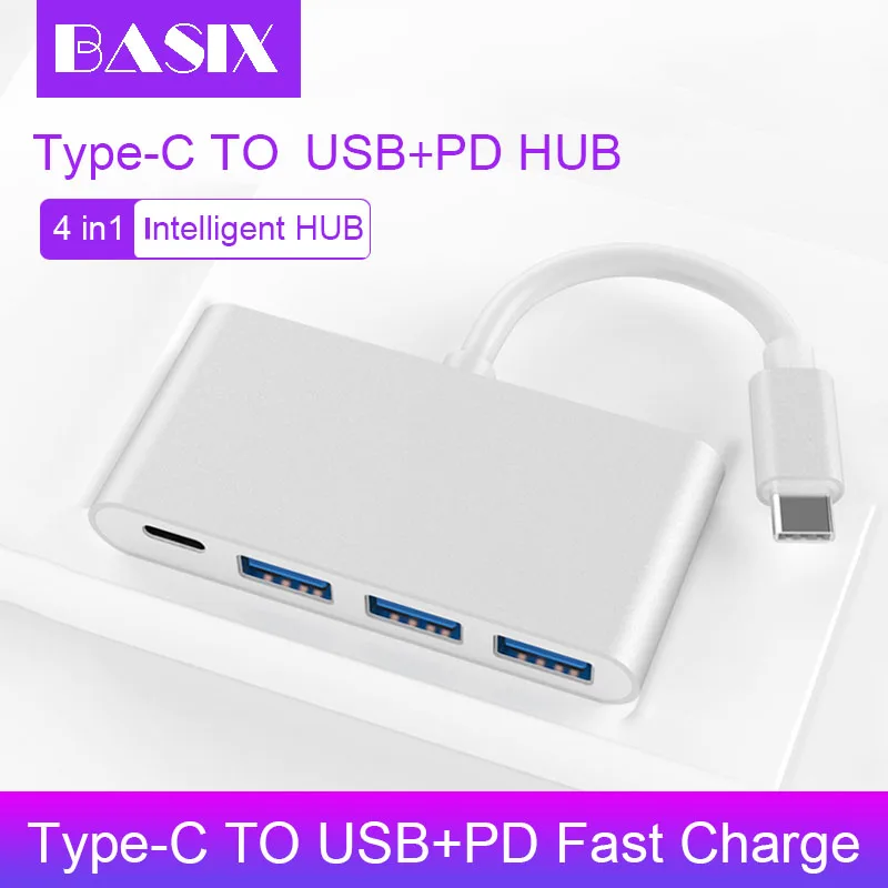 Basix type C концентратор к HDMI USB3.0 PD адаптер Thunderbolt 3 док-станция для MacBook samsung Galaxy S8 huawei P20 USB C концентратор