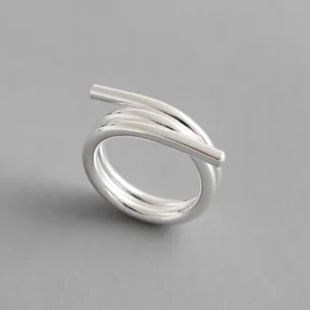 

100% 990 sterling silver multi-layers rings for women best friends gifts party, fashion engagement ring silver 925 fine jewelry