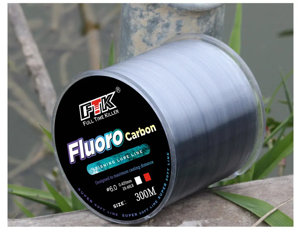 FTK 300M Carbon Faser Beschichtung Angelschnur 0,14-0,5mm 4,13 LB-34,32 LB Monofilament Fluorkohlenstoff Linie Zubehör – Detail 17