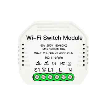 

MS-104 Wifi Smart Light Switch Diy Breaker Module Smart Life/Tuya APP Remote Control,Works with Alexa Echo Google Home 1 2 Way