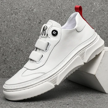 

Autumn 2020 Men Black Casual Shoes Rubber Flats Casual Shoes Men Luxury Brand Fashion Mens Shoes ComfortableLeather Sneakers Man