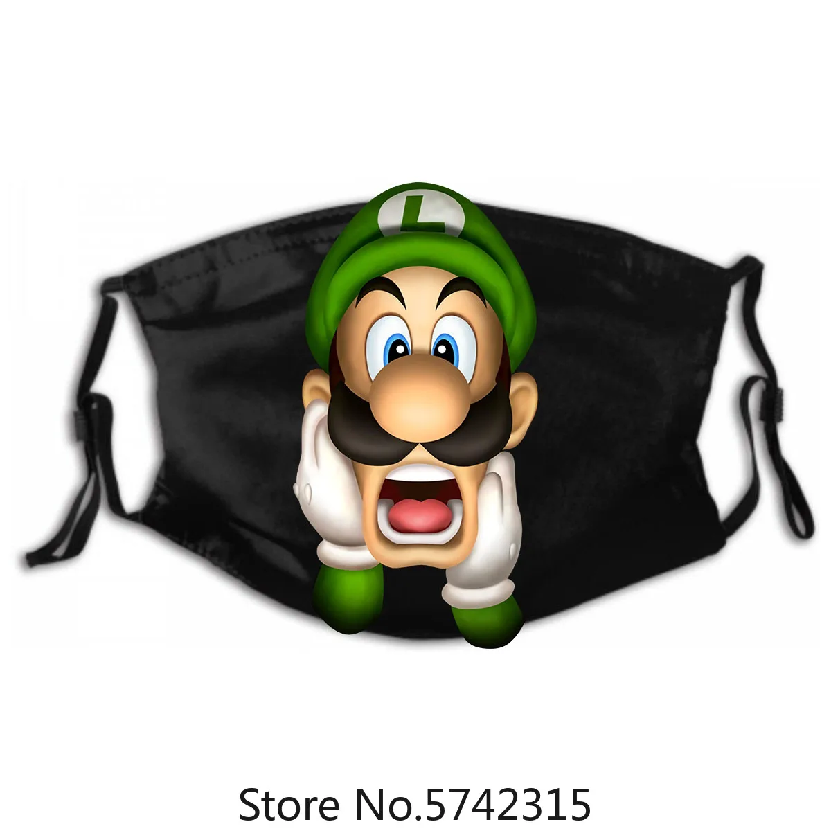 

Mask with PM2.5 Filters 5 Layers of Protection for Unisex Black Luigi S Mansion Luigi Video Game Mask Washable Reusable