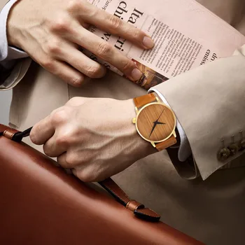 Casual modny drewniany zegarek męskie zegarki kwarcowe męskie zegarki 2021 luksusowe automatyczne męskie zegarki kwarcowe Alarm sportowy Reloj tanie i dobre opinie MUQGEW 10cm simple QUARTZ NONE bez wodoodporności CN (pochodzenie) Drewniane 10mm Szkło Kwarcowe zegarki bez opakowania