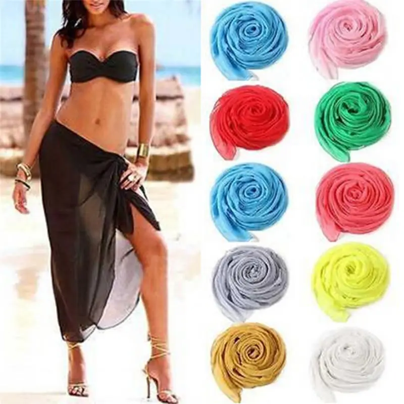 1PCS Colorful Cotton Sexy Beach Cover Up Women's Sarong Summer Bikini Cover-ups Wrap Pareo Beach Dress Skirts Towel bikini and cover up set