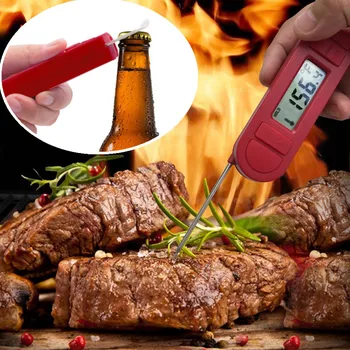 

Digital Food Cooking Thermometer Instant Read Meat Thermometer For Kitchen BBQ led display large digits black useful cooking kit