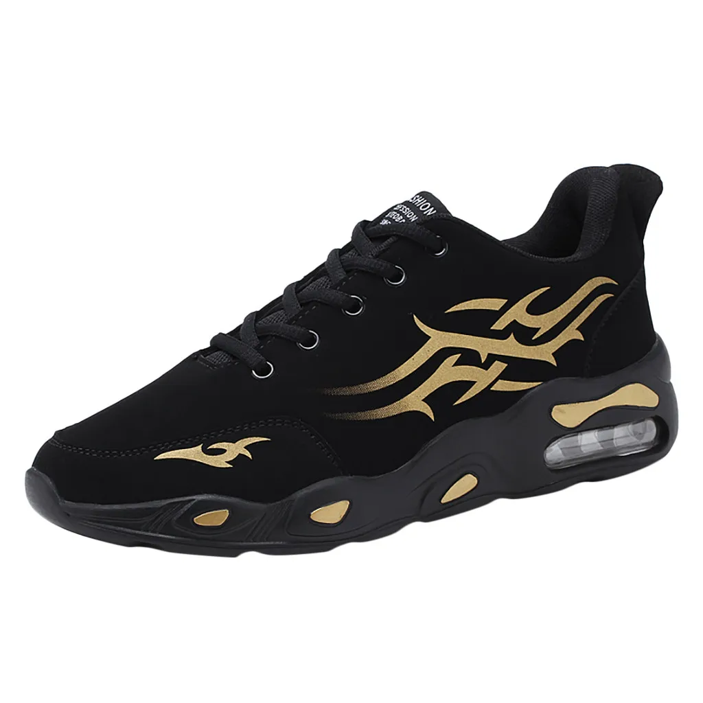 Thick Sole Bottom Lightweight Men's Wear-Resistant Non-Slip Outdoor Male Running Sneakers Basketball Shoes zapatillas hombre - Цвет: Золотой